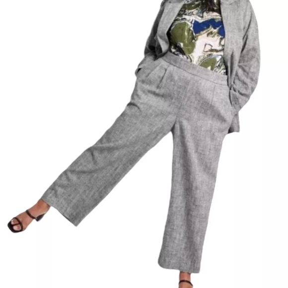 NWT Rachel Comey x Target Grey Chevron High-Rise Wide Leg Tweed Pants 5X - Picture 2 of 9